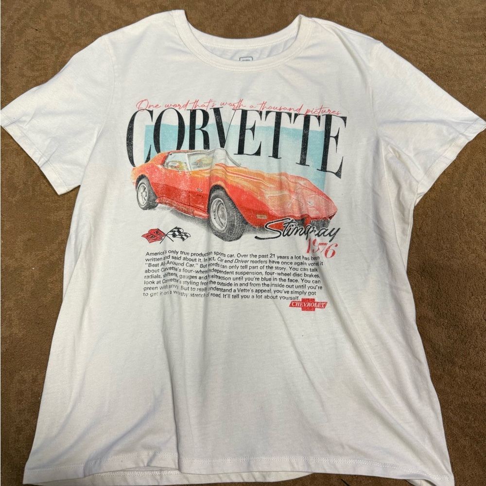 White Corvette Graphic Tee